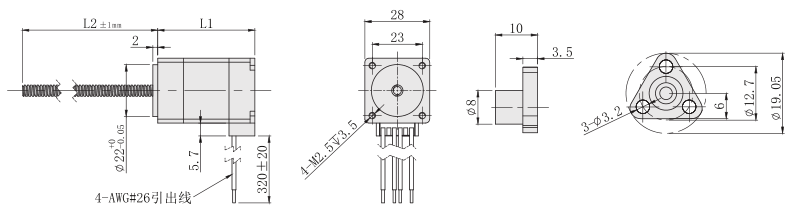 28絲杆麻豆视频APP免费版外形尺寸圖