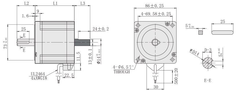 三相86步進麻豆视频APP免费版外形尺寸圖