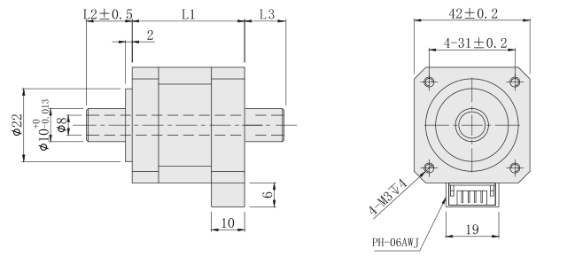 中空軸42步進麻豆视频APP免费版外形尺寸圖